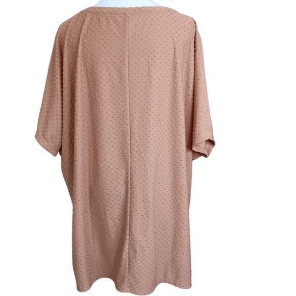 MAURICES 24/7 Flowy Tunic Top 2X V-Neck Textured Soft Nuetral Comfort Work Brown - Picture 2 of 7